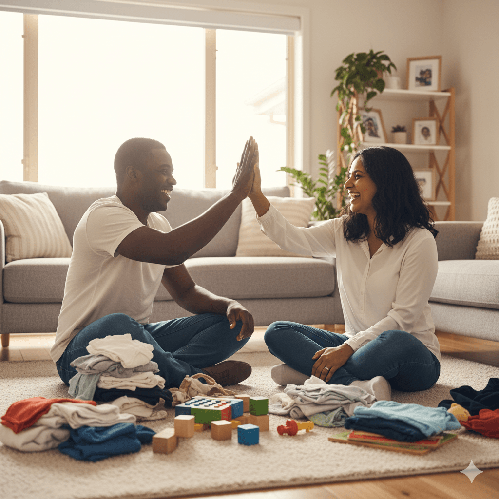 Australian parents happy together